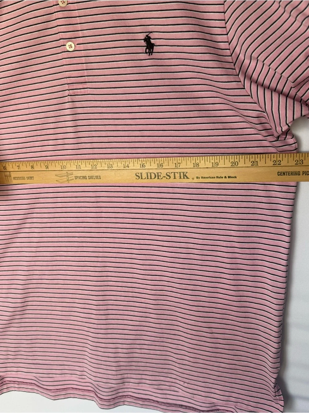 Polo Golf by Ralph Lauren Pima Cotton Pink Micro Black White Stripes Vintage